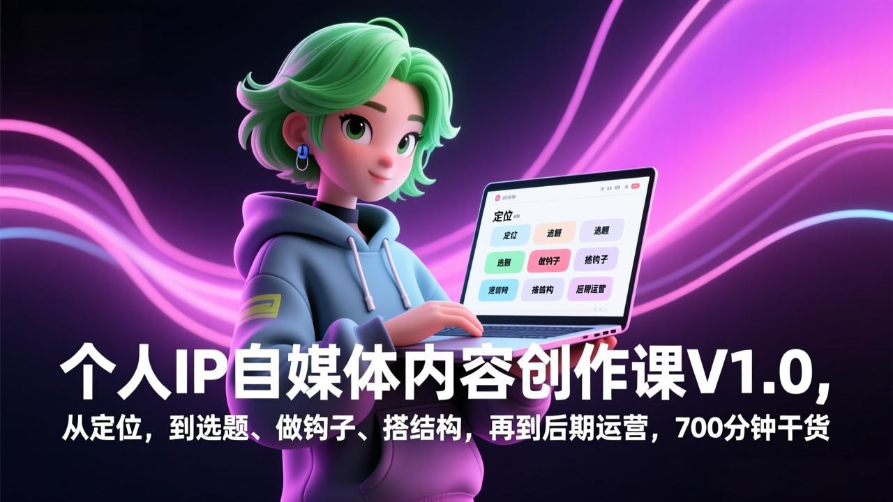 个人IP自媒体内容创作课V1.0,从定位,到选题、做钩子、搭结构,再到后期运营,700分钟干货-初遇