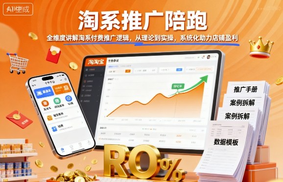 淘系推广陪跑,全维度讲解淘系付费推广逻辑,从理论到实操,系统化助力店铺盈利-初遇
