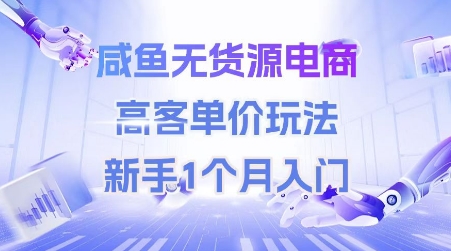 咸鱼无货源电商,高客单价玩法,新手1个月入门-初遇