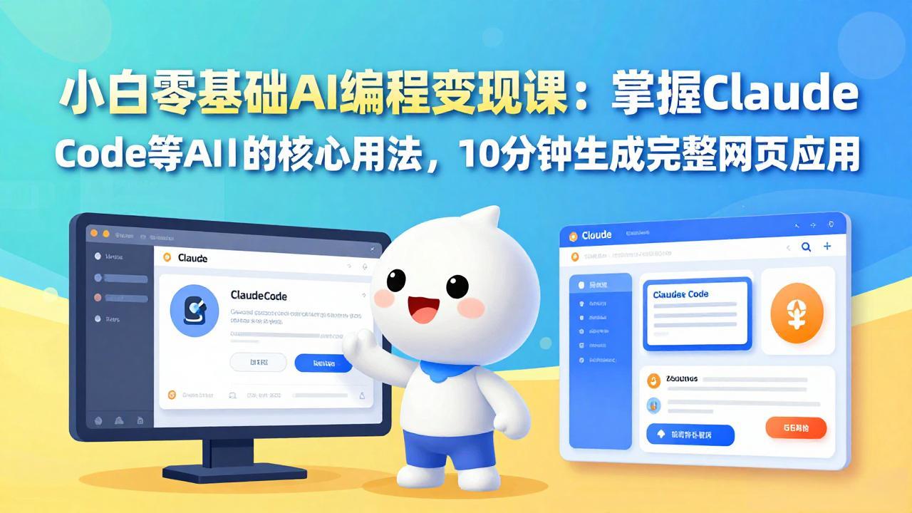 小白零基础AI编程变现课：掌握Claude Code等AI工具的核心用法，10分钟生成完整网页应用-初遇