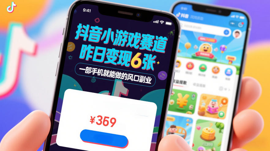 抖音小游戏赛道，昨日变现600+，零基础一部手机就能做的风口副业【揭秘】-初遇