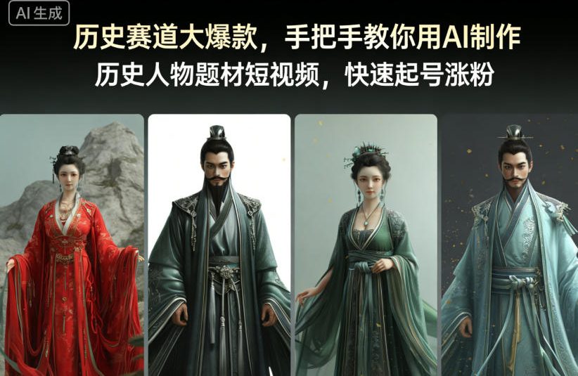 历史赛道大爆款，手把手教你用AI制作历史人物题材短视频，快速起号涨粉-初遇