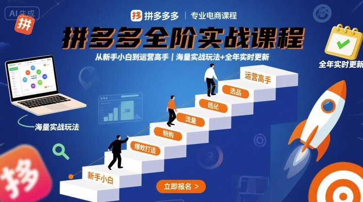 拼多多全阶实战课程，从新手小白到运营高手，海量实战玩法+全年实时更新【2025年9月更新】-初遇