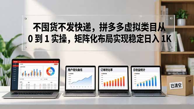 不囤货不发快递，拼多多虚拟类目从 0 到 1 实操，矩阵化布局实现稳定日入 1K-初遇