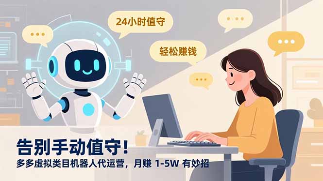 告别手动值守！多多虚拟类目机器人代运营，月赚 1-5W 有妙招-初遇