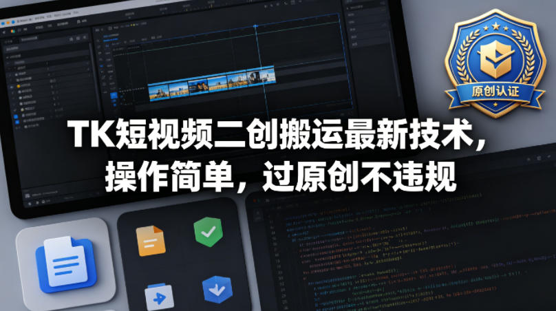 TK短视频二创搬运最新技术，操作简单，过原创不违规-初遇