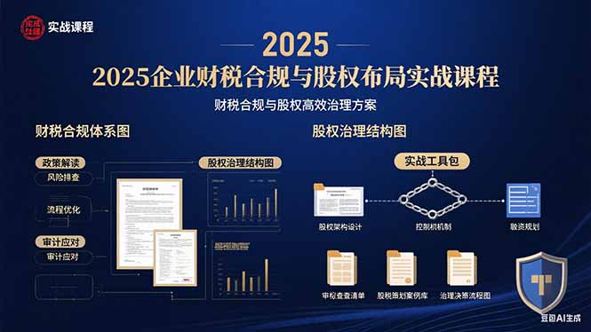 2025企业财税合规与股权布局的实战课程：财税合规与股权高效治理方案-初遇