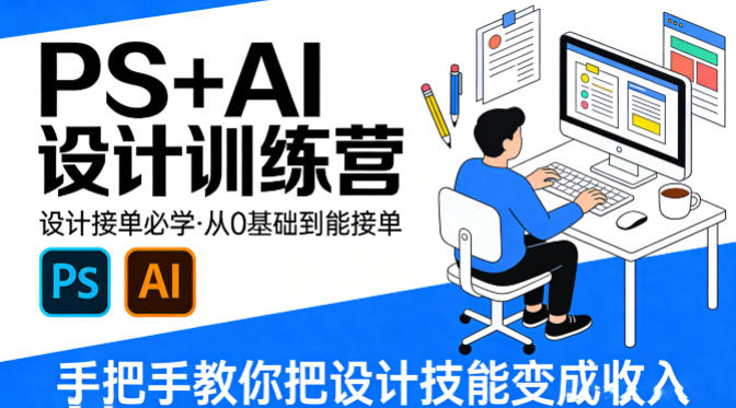 设计接单必学，PS+AI设计训练营，从0基础到能接单，手把手教你把设计技能变成收入-初遇