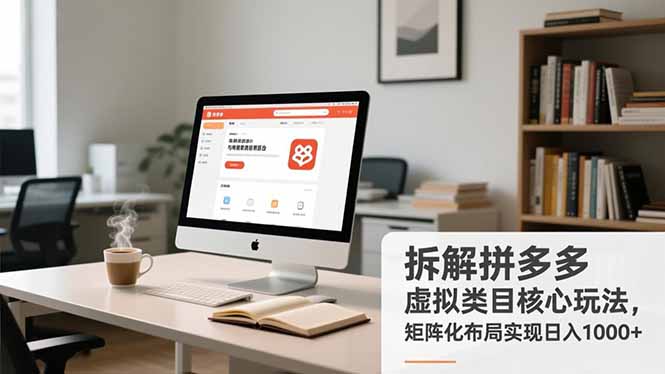 拆解拼多多虚拟类目核心玩法，矩阵化布局实现日入1000+-初遇
