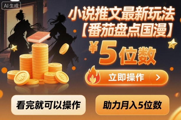 小说推文最新玩法，助力月入5位数【番茄盘点国漫】玩法，看完就可以操作-初遇