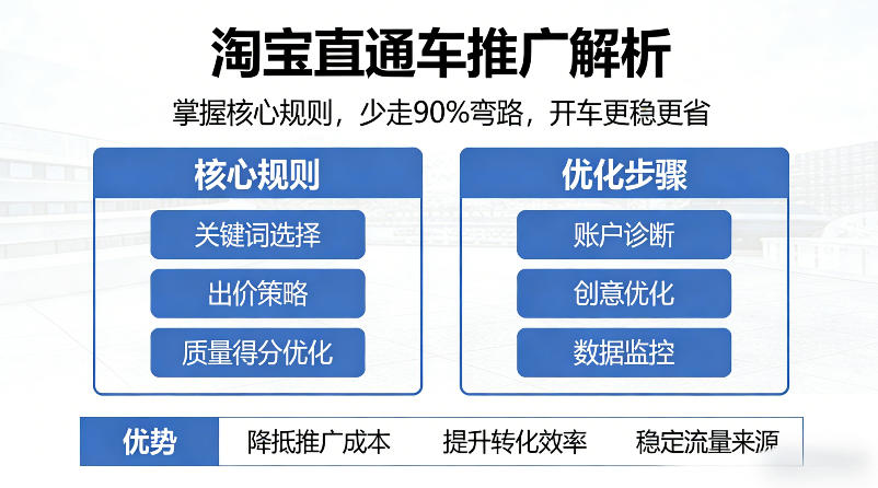 淘宝直通车推广解析，掌握核心规则，少走90%弯路，开车更稳更省-初遇