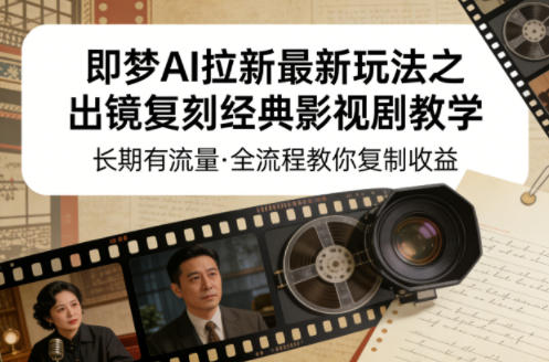 即梦AI拉新最新玩法之出镜复刻经典影视剧教学,长期有流量,全流程教你复制收益-初遇