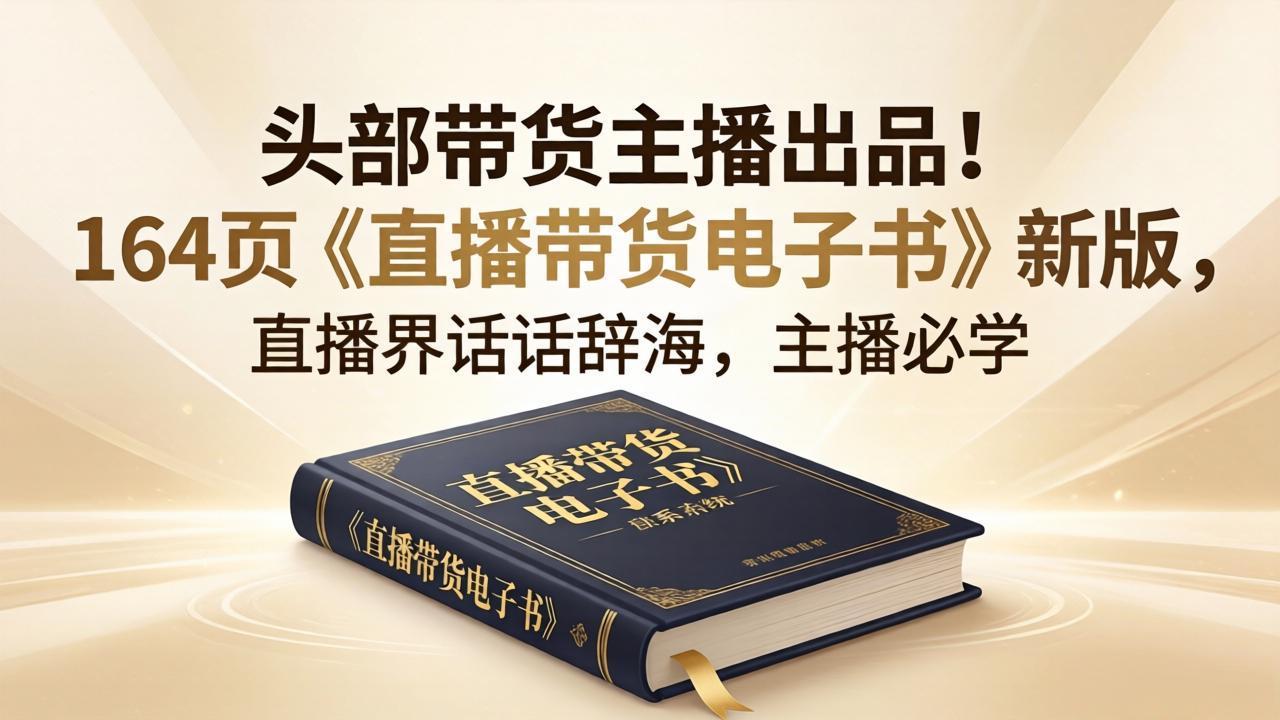 头部带货主播出品！164页《直播带货电子书》新版，直播界话术辞海，主播必学-初遇