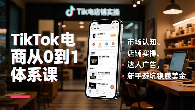 TikTok电商从0到1体系课,市场认知、店铺实操、达人广告,新手避坑稳赚美金-初遇