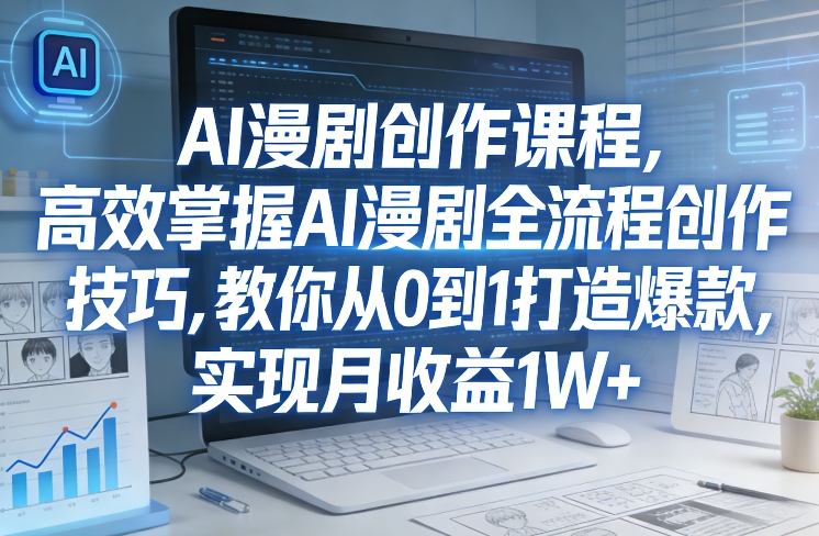某社群AI漫剧创作课程，高效掌握AI漫剧全流程创作技巧，教你从0到1打造爆款，实现月收益1W+-初遇
