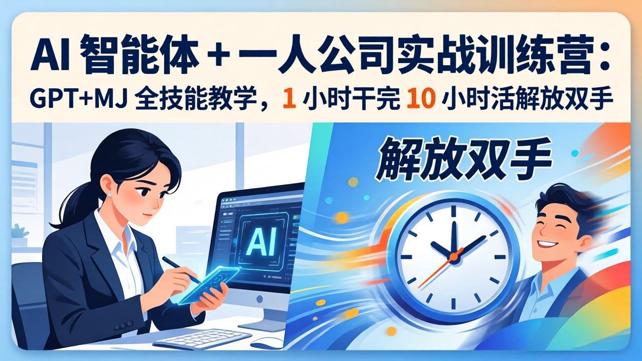 AI 智能体 + 一人公司实战训练营:GPT+MJ 全技能教学,1 小时干完 10 小时活解放双手-初遇