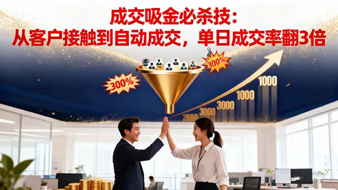 吸金成交营销必杀技:从客户接触到自动成交,单日成交率翻3倍-初遇