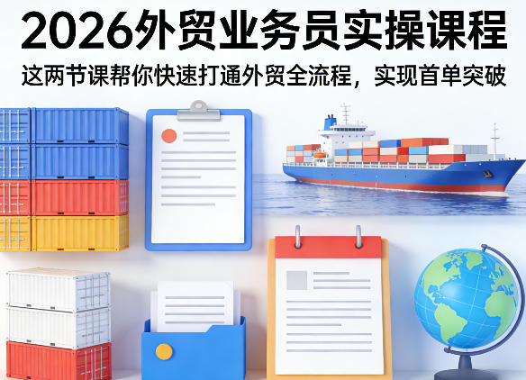 2026外贸业务员实操课程，这两节课帮你快速打通外贸全流程，实现首单突破-初遇