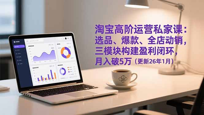 淘宝高阶运营私家课：选品、爆款、全店动销，三模块构建盈利闭环，月入破5万(更新26年1月-初遇
